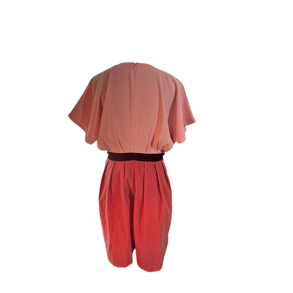 Pomander Place Pink Colorblock V-Neck Velvet Waist Mini Dress B1860 Womens L - Picture 16 of 16